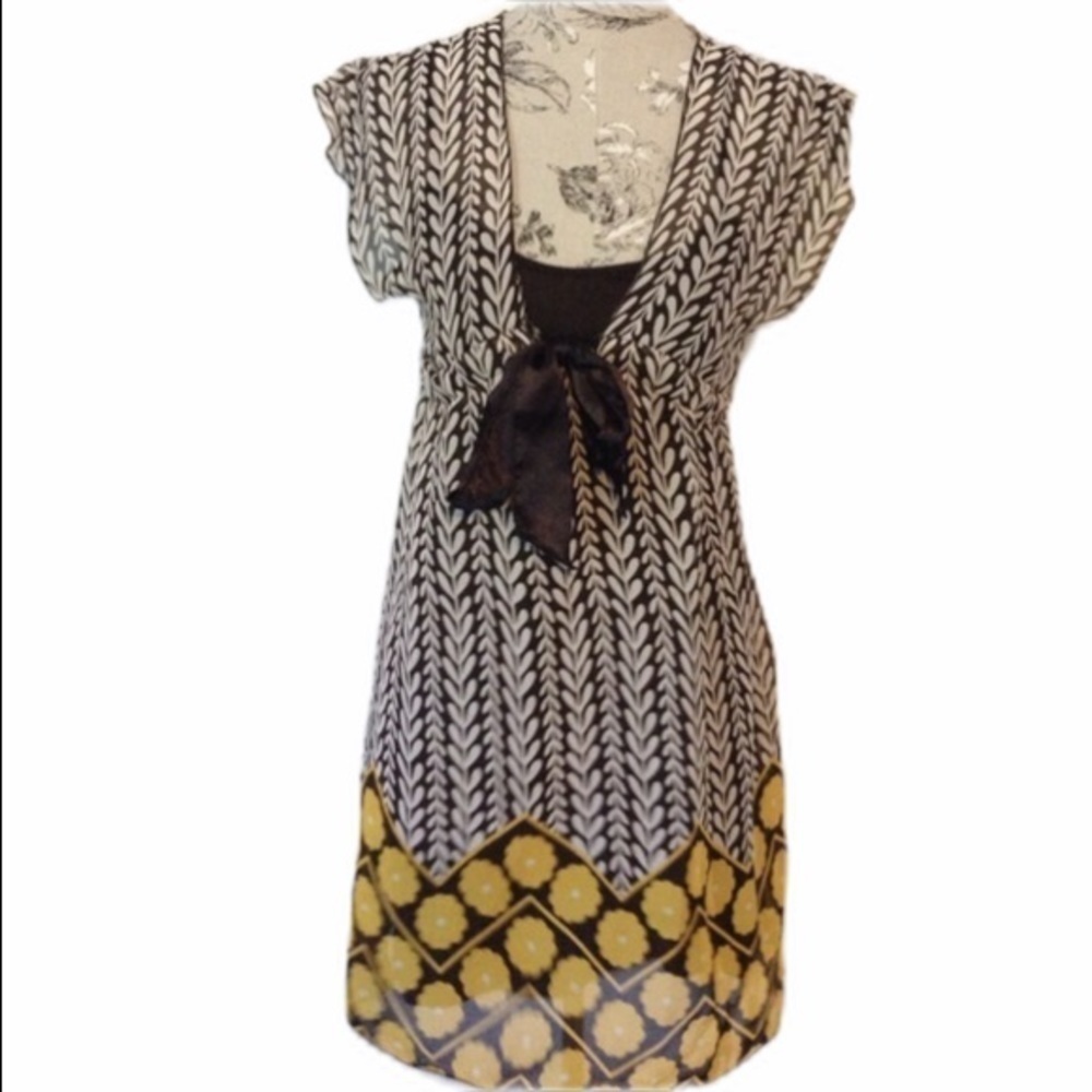 rue21 Brown/Yellow 2PC Dress S